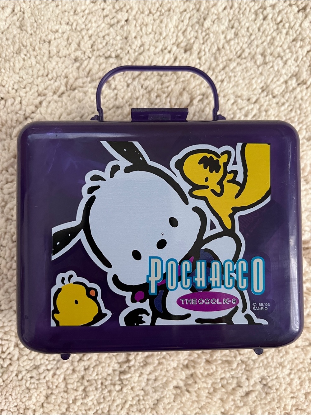 Sanrio Pochacco Purple Plastic Carry Case